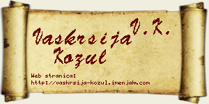 Vaskrsija Kožul vizit kartica